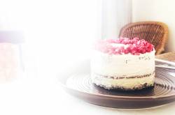 Chocolate Almond Pomegranate Cake