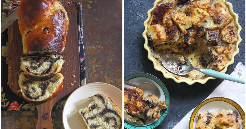 Chocolate Babka / Orange And Chocolate Bread Pudding