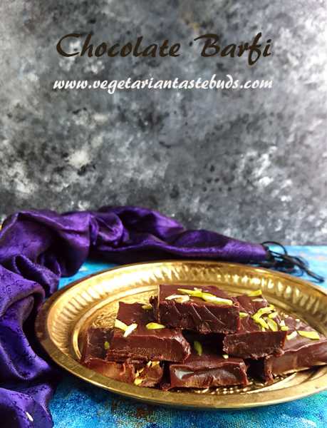 Chocolate Barfi | How To Make Chocolate Burfi From Milk Powder | Vegetarian Tastebuds - Indian Vegetarian Recipes, Veg Recipes