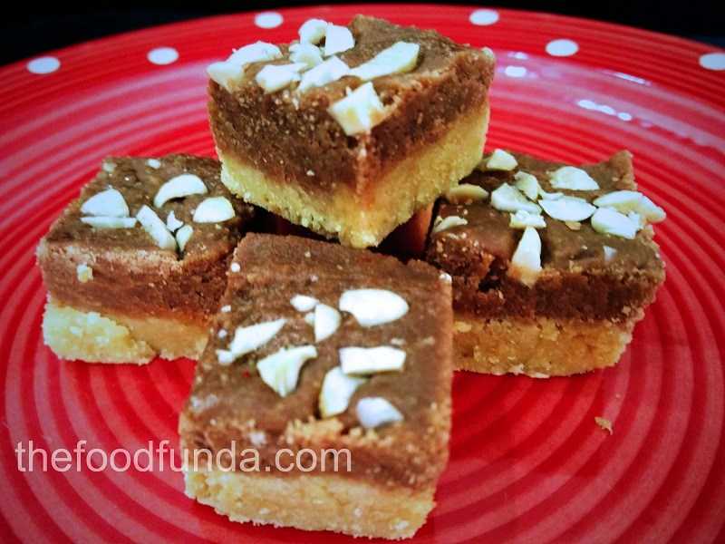 Chocolate Burfi Recipe | Two Layered Chocolate Barfi - The Food Funda