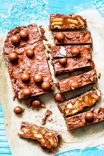 Chocolate Fridge Cake | No Bake Chocolate Biscuit Cake