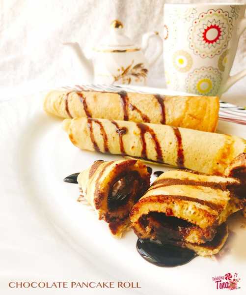 Chocolate Pancake Roll - Kid Friendly #Dessert #Recipe