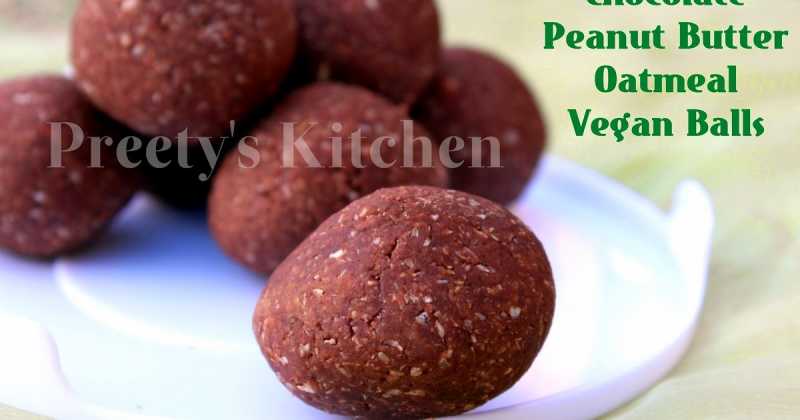 Chocolate Peanut Butter Oatmeal Vegan Balls {Clean Eating} / No Bake Recipe