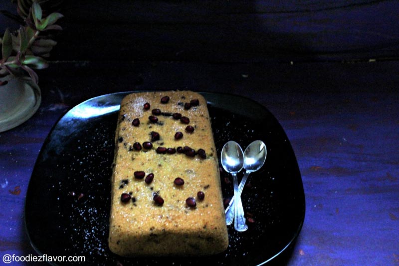 Christmas Special Choco Pomegranate Cake - Foodiezflavor.com