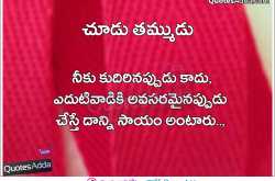 Chudu Thammudu Help Quotes in Telugu Language - QuotesAdda.com | Inspiring Quotes | All Festivals Greetings