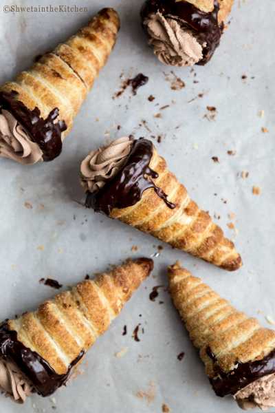 Cinnamon Sugar Chocolate Cream Horns - Shweta In The Kitchen