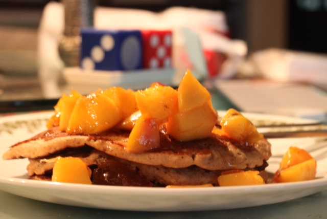 Cinnamon, Honey & Oats Pancake With Peach And Orange: The Sunday Breakfast