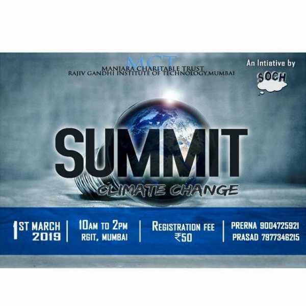 Climate Change Summit - Initiative By Engineering College In Mumbai - Me Mumbai