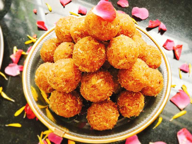 Coconut Ladoo With Jaggery | How To Make Coconut Ladoo - Silpa