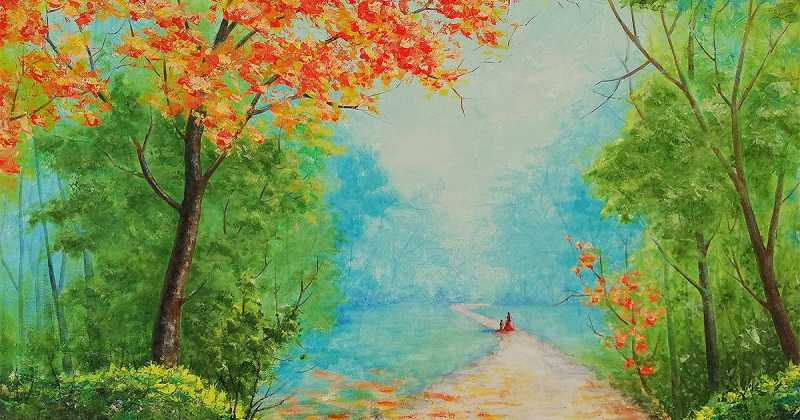 Colorful Landscape Painting - Commissioned Work