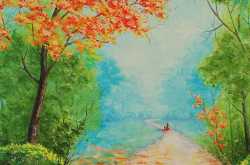 colorful landscape painting - commissioned work