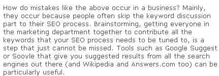 Common Errors In Search Engine  Marketing Over Internet