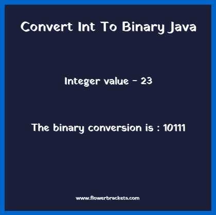 Convert Int To Binary Java - Java Examples - Flower Brackets