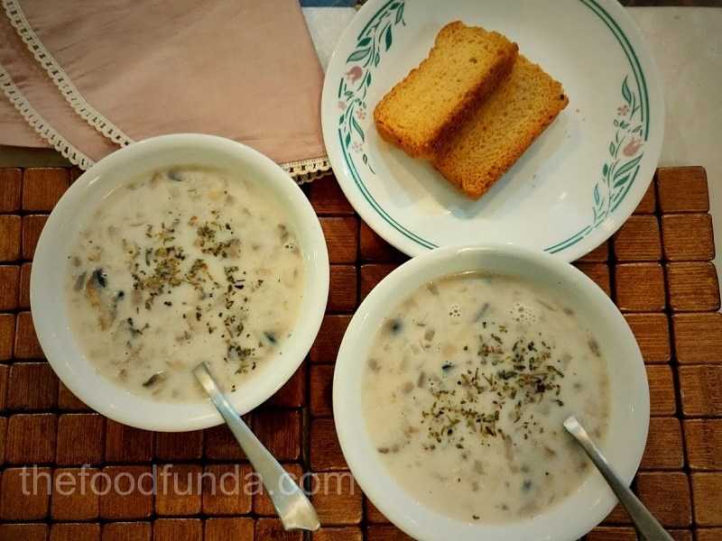 Cream Of Mushroom Soup Recipe - The Food Funda