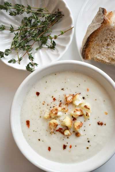 Creamy Cauliflower Soup With Fresh Herbs | Vegan - The India Edition