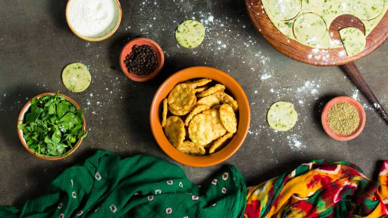Crispy Methi Mathri - Fenugreek Crackers Recipe - Indian Vegetarian Recipes By Siddhi - Quick Recipes & Cooking Ideas