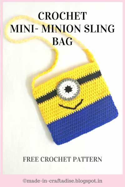 Crochet Mini Minion Sling Bag - Free Pattern