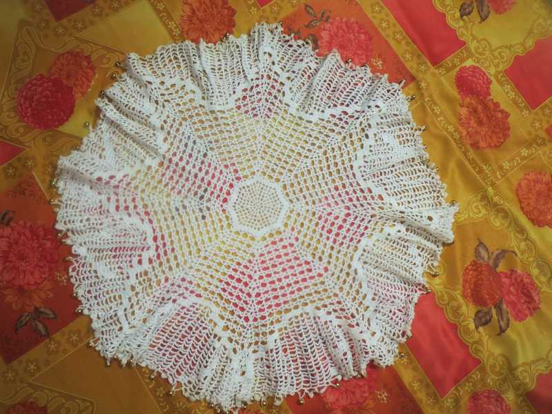Crochet Table Mat With Beads