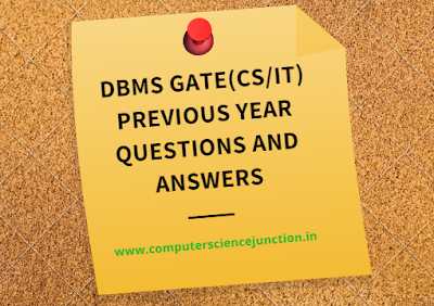 DBMS Multiple Choice Questions With Answers For Gate