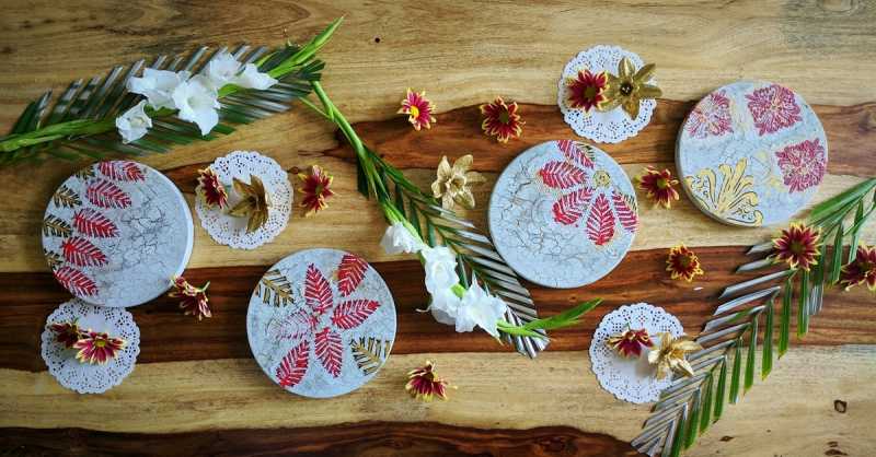 DIY Decoupage Table Coasters • One Brick At A Time