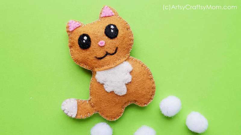 DIY Felt Cat Plushie + Free Template