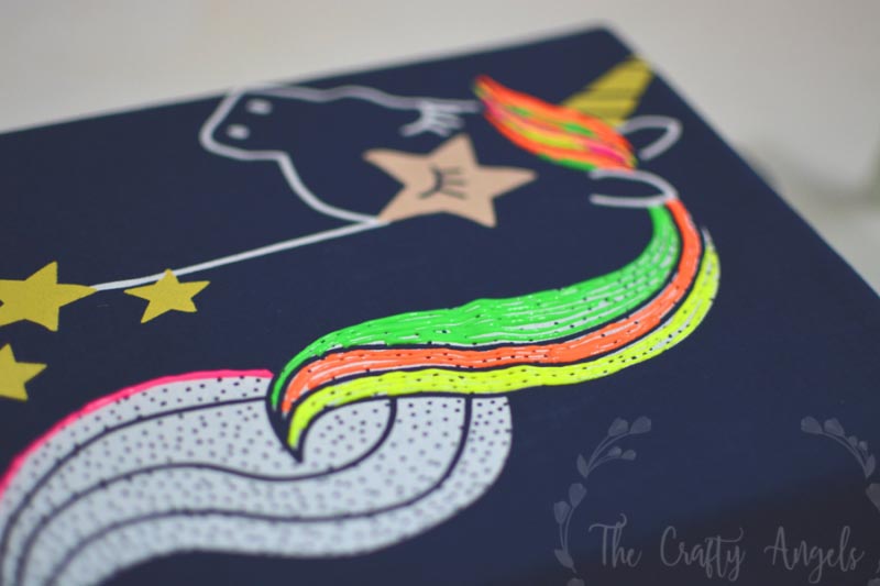 DIY Unicorn T-shirt Prop With Fevicryl 3D Neon Liners -