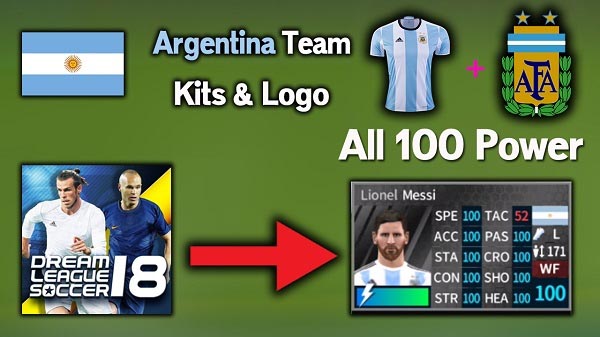 DLS Argentina Kits And Logo All 100 Power Dream League Soccer 2018