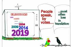 Dance of democracy : Cartoon Tota-Myna