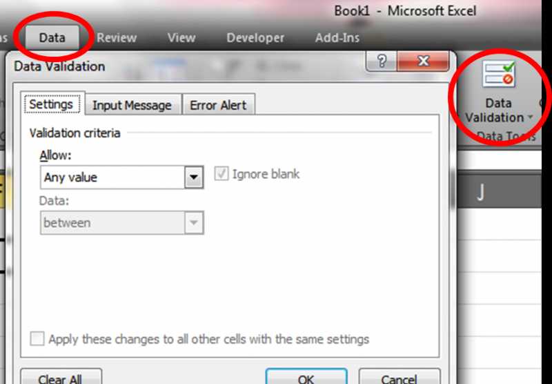 Data Validation In Excel