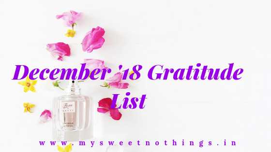 December 2018 Gratitude List - #GratitudecircleBloghop