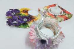 Decoupage and Sospeso Trasparente candle holders