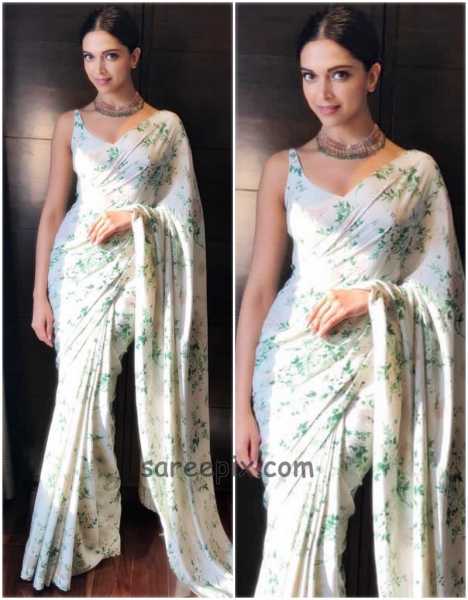 Deepika Padukone In Floral Saree | Sabyasachi Sari