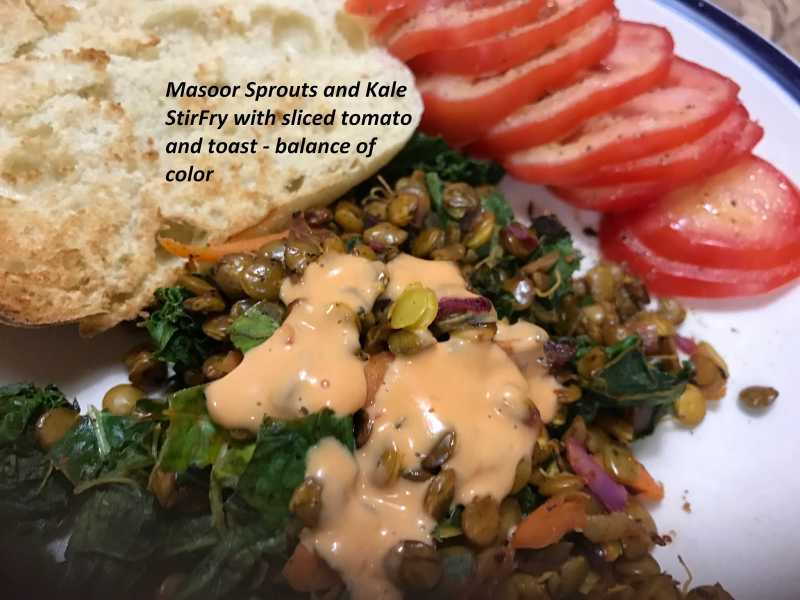 Delicious And Colorful - Sprouts, Kale And Tomatoes