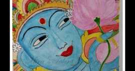 Devi - A Simple Kerala Mural Work Using Water Color