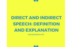Direct and Indirect Speech: Definition and Explanation - PARTS OF SPEECH