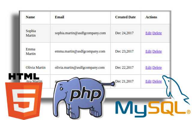 Display Data In HTML 5 Table From MySQL Using PHP - Anil Labs