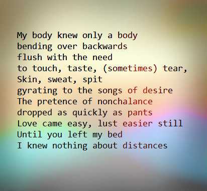 Distances - A Poem In Two Parts 