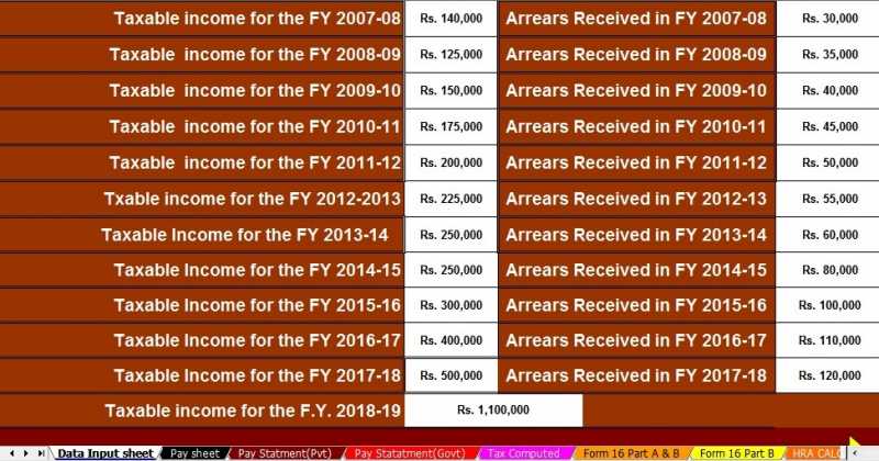 Download Automated Arrears Relief Calculator U/s 89(1) With Form 10E For F.Y.2018-19 And More Tax Relief To The Salaried Persons By This Budget 2018-19 As Re-Introduce The Standard Deduction Max Rs.40,000/- 