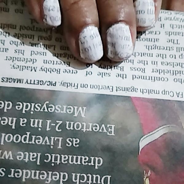 Easiest And Quirkiest Newspaper Nail Art -