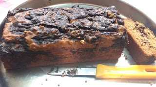 Easy Eggless Banana Marble Cake