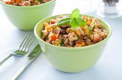 easy weeknight dinner: faux bacon and mushroom risotto