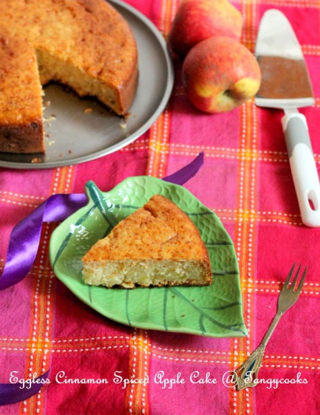 Eggless Apple Cinnamon Spiced Cake