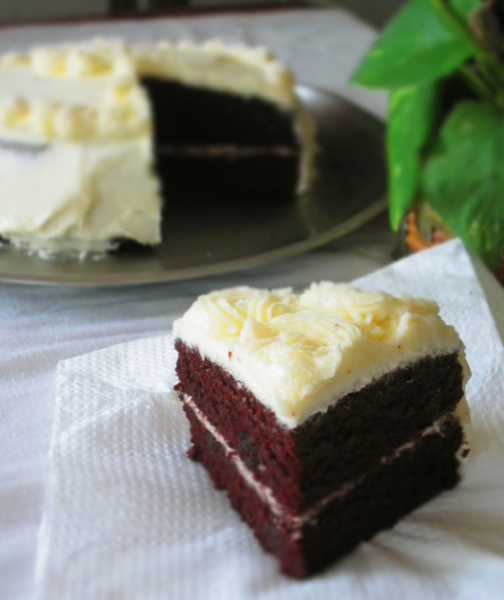 Eggless Chocolate Cake With Orange Buttercream Icing