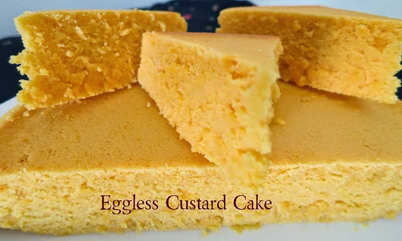 Eggless Custard Powder Cake