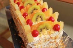 Eggless Fresh Fruit Nougat Cake and Its our 100th post!!!!