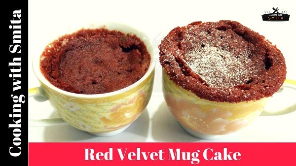 Eggless Red Velvet Mug Cake Recipe By Cooking With Smita