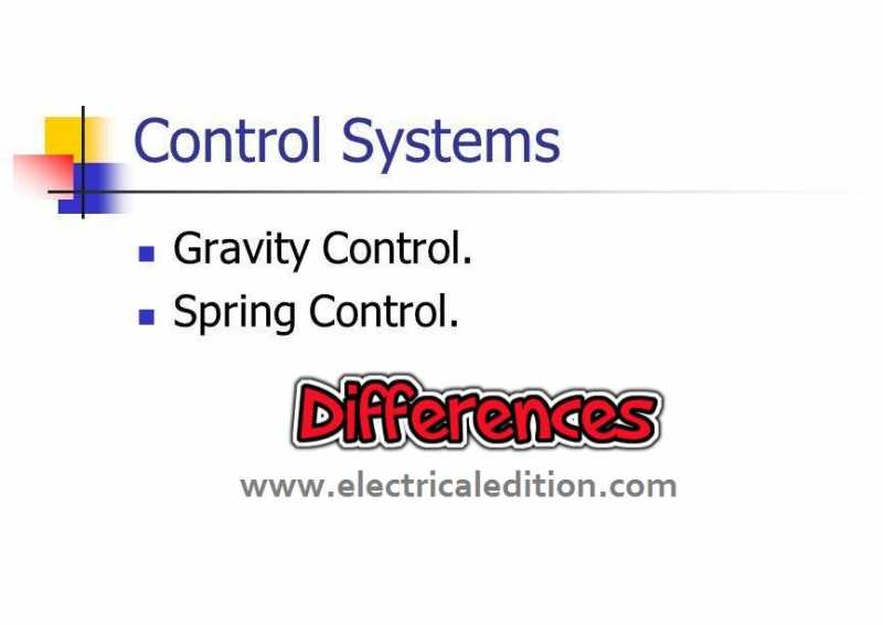 Electrical Edition: Differences Between Gravity Control And Spring Control