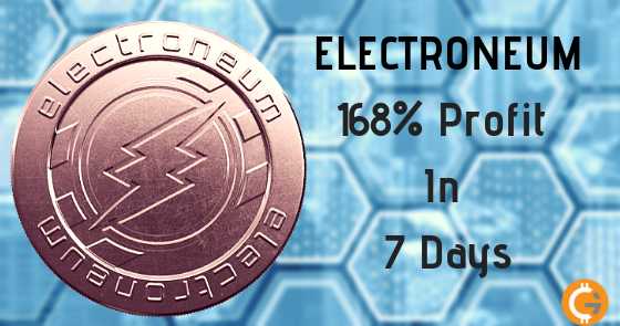 Electroneum Instant Results: ETN 168% Profit In 7 Days  