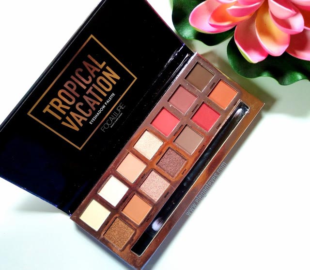 Elegant Eves: Focallure Tropical Vacation Eyeshadow Palette Review, Swatches
