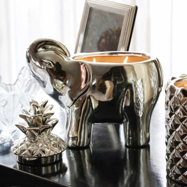 Elephant Wildflower Champagne Candle